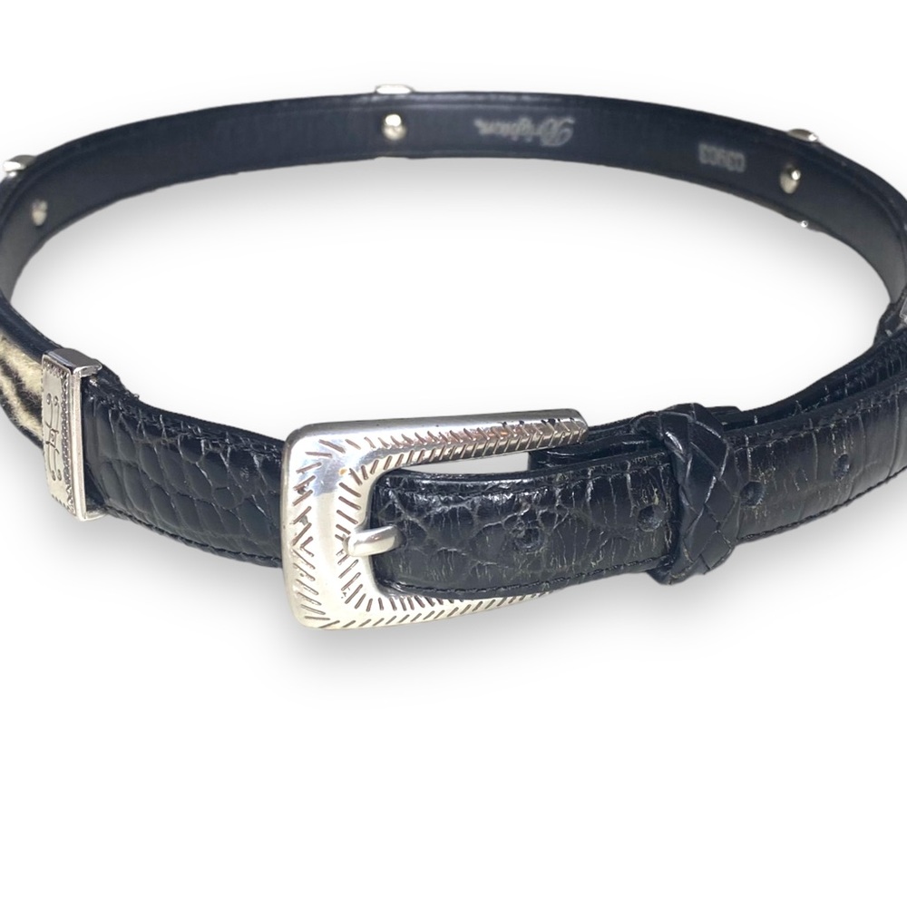 Vintage Brighton Western Belt Cowhair Leather Cowgirl Belt Cheetah and Z…